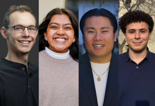 Head shots of the four recipients from UC Santa Barbara's College of Engineering