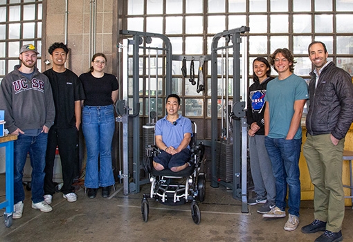 An image of capstone client Steve Ferreira, capstone course instructor Tyler Susko the team: James Freda, Carlos Rivera, Janna Crocker, Joseph Byun, and Cannon Crow.
