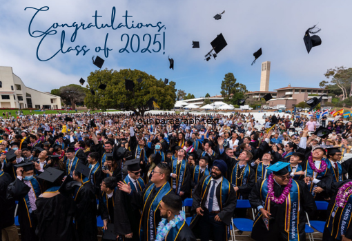 Graduates throw their caps in the air shortly after the end of the College of Engineering's Undergraduate Commencement.