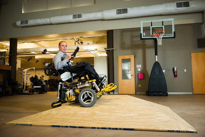 Rory Cooper puts the self-leveling, high-tech MEBot wheelchair through its paces.